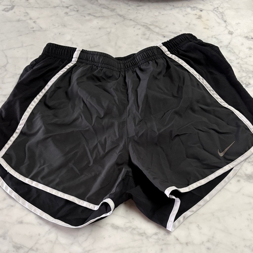 Nike Black womens Athletic Running Shorts White Trim elastic waistband size XS